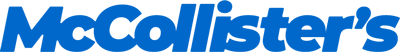 McCollisters Blue text logo spelling McCollisters in a bold, italicized font on a light background.